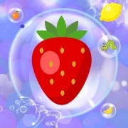 Bubble in front of various fruits image